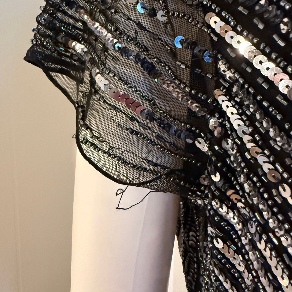Adrianna Papell, 12, EUC, Sequins, Formal, Evening, V Neck, Flutter Sleeve Gown - Picture 7 of 8